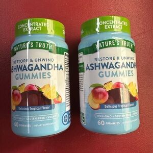 2 Nature’s Truth Ashwagandha Gummies 16mg exp 01/27